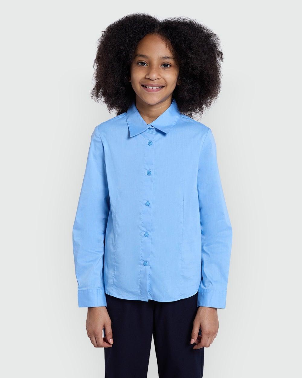 Long Sleeve Shirt For Girls – In Placid Blue - Image 1