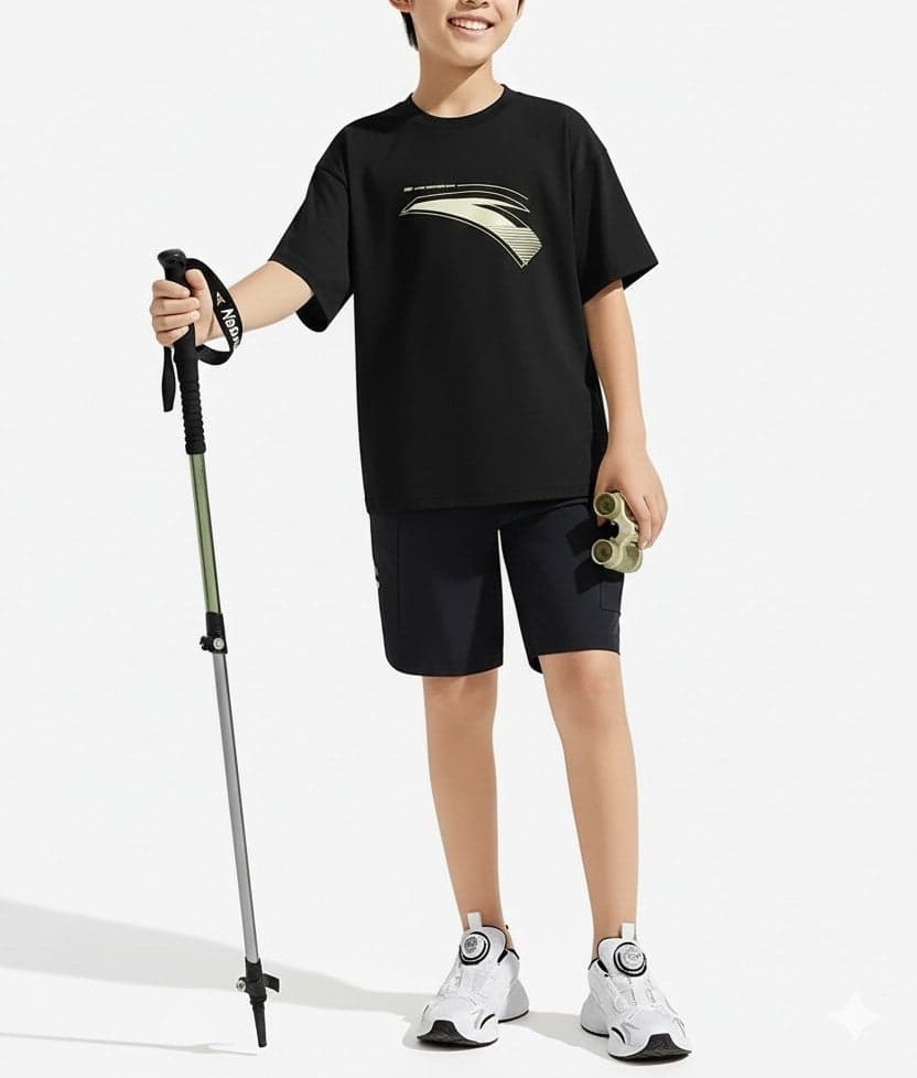 RUNNING Short T-Shirt Black Performance Tee - Image 1