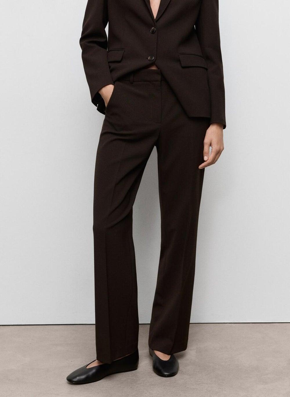 Tailored Straight-Fit Suit Trousers Mid-Rise Elegance - Image 1