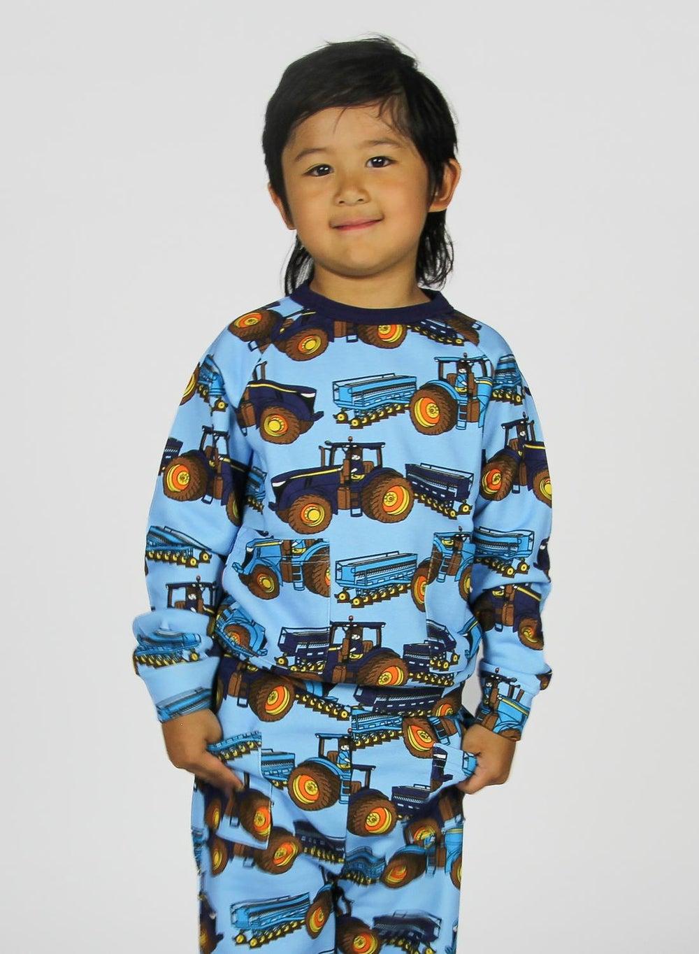 Organic Cotton Tractor Print Kids Sweatshirt - Image 1