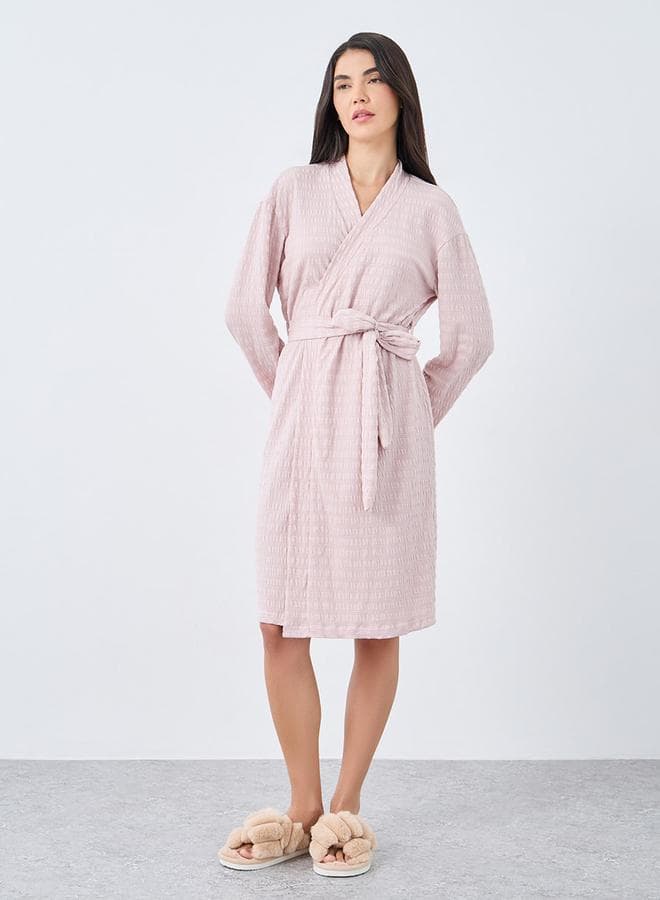 Textured Jersey Broad Edge Lounge Robe - Image 1
