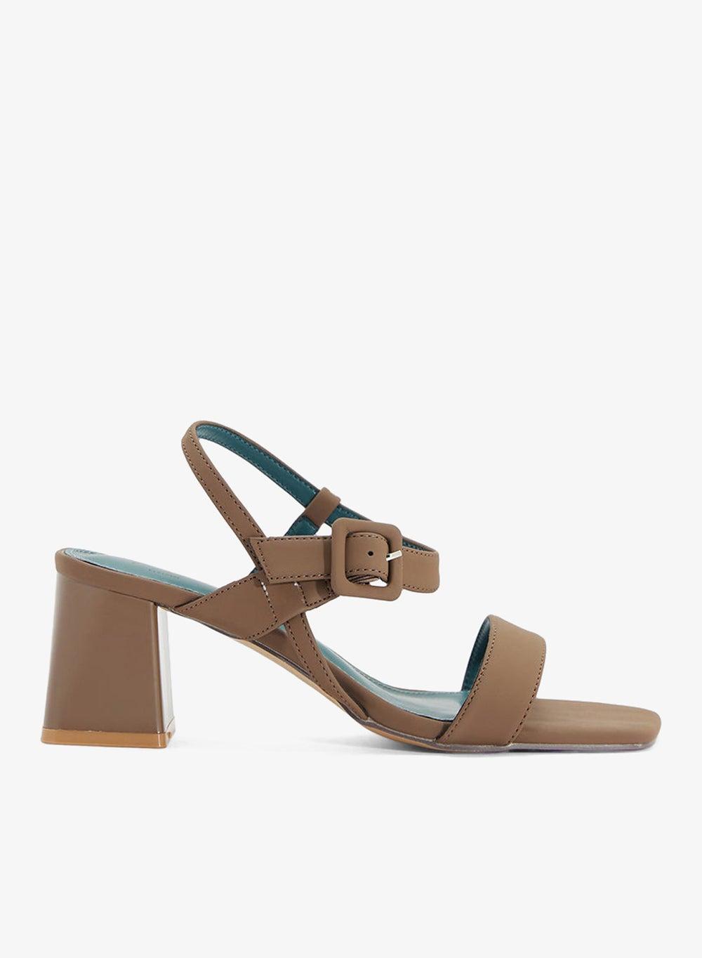 Double Strap Heeled Sandal – Sleek Minimal Elegance - Image 1