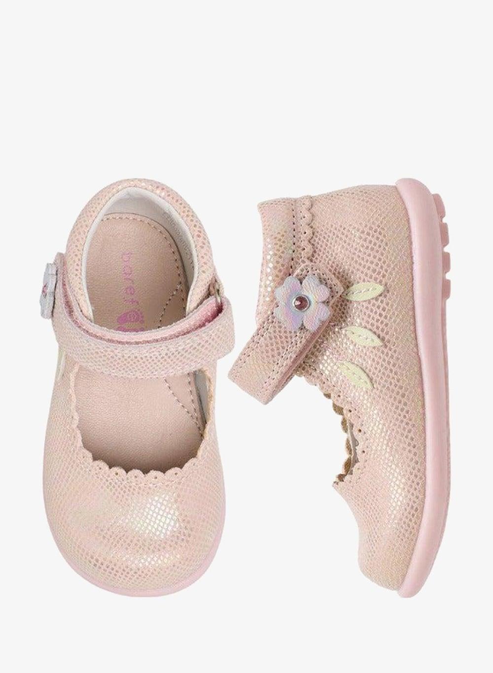 Textured Mary Jane Baby Shoes with Hook and Loop - Image 1