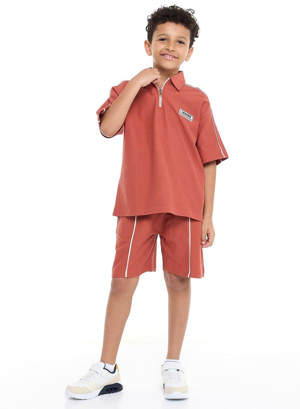 Victor and Jane Boys' Jacquard Polo Set 2-Piece - Image 1