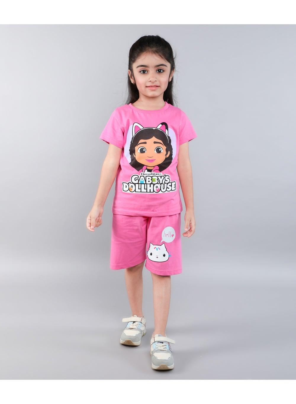 Gabby Dollhouse Girls Cotton Tee & Short Set - Image 1