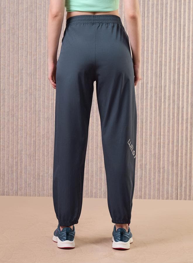 Grey Solid 2-Way Stretch Women’s Joggers - Image 1