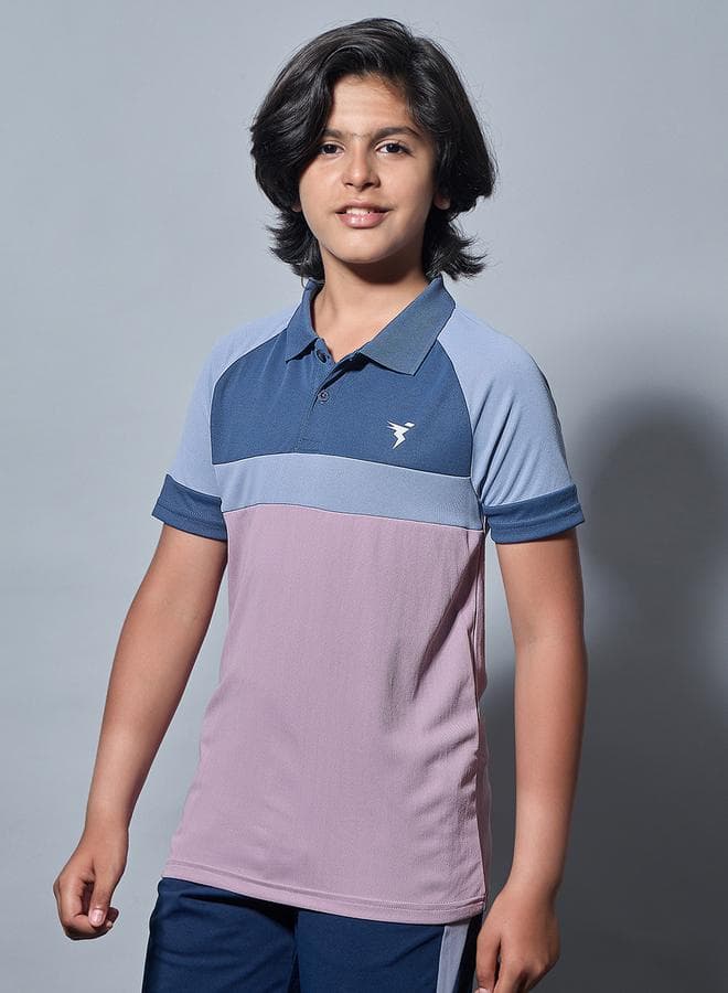 Technosport Boys Color Block Slim Fit Polo T-Shirt - Image 1