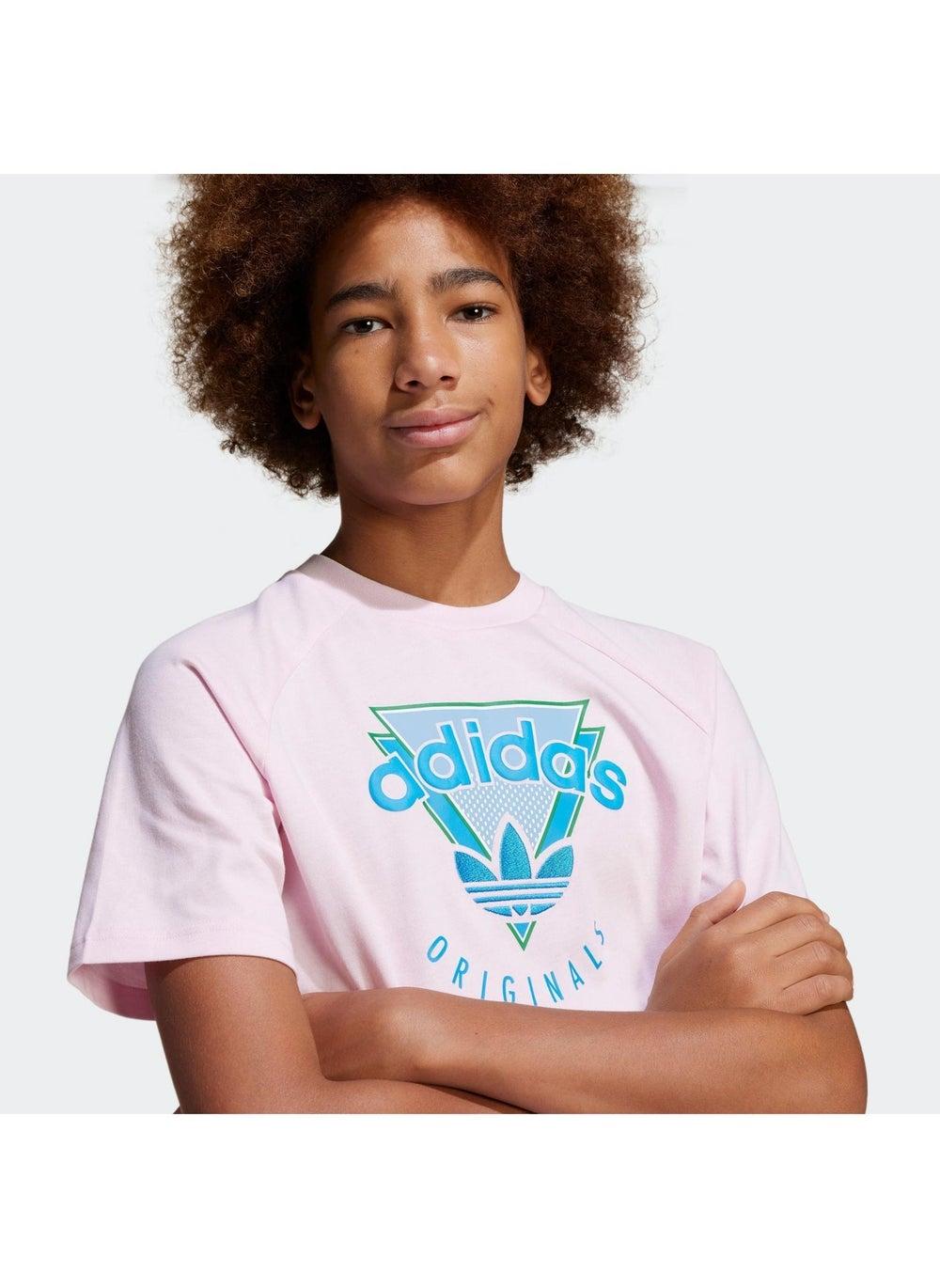 Adidas Kids Tee Geometric Graphic Cotton T-Shirt - Image 1