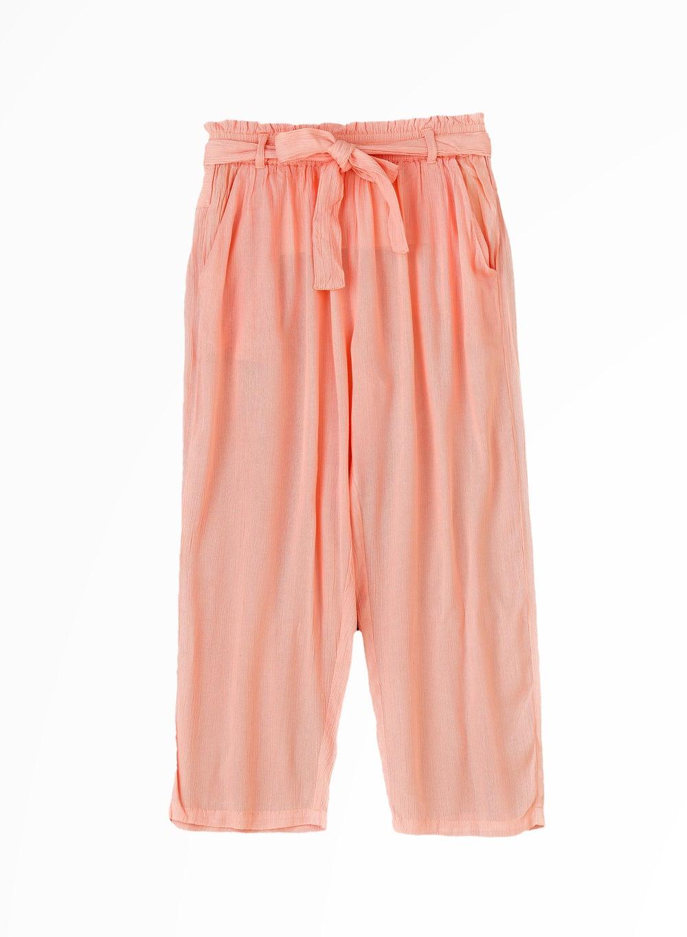 Trendsetter Girls' Comfy Crepe Pants for Summer Style - Image 1