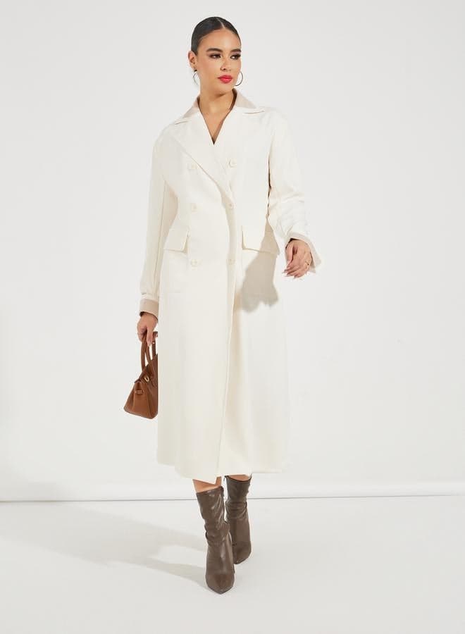 Oversized Midi Double-Breasted Trench Coat - Image 1