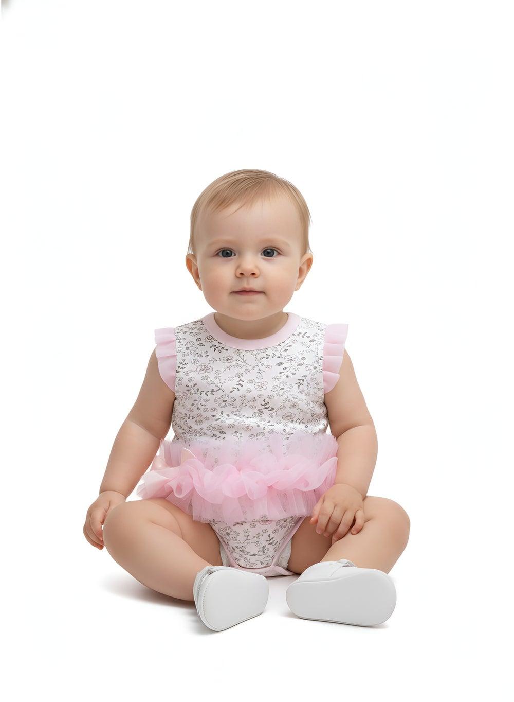 Bambimici Zairah Floral Ruffled Bodysuit Dress - Image 1