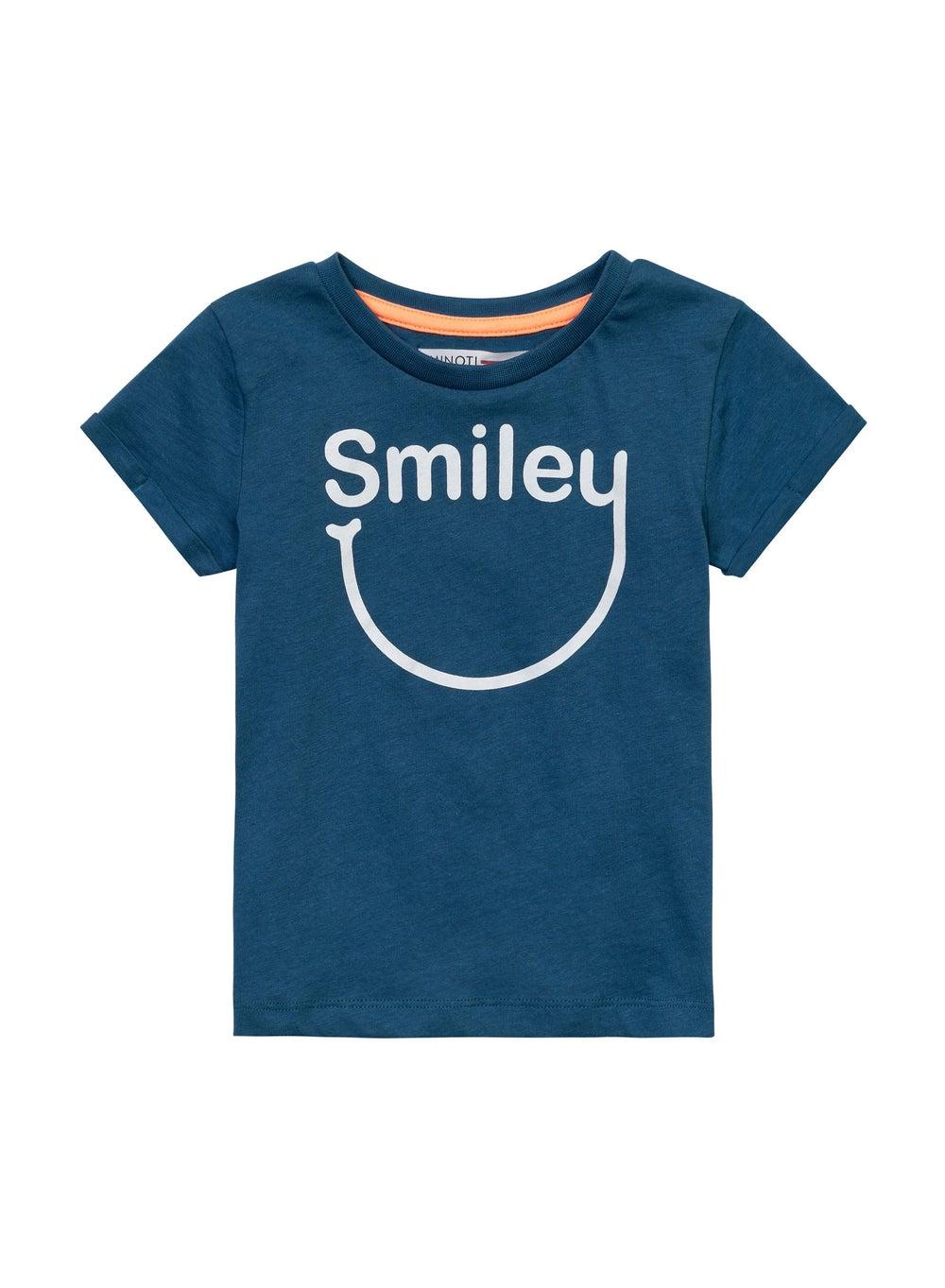 Boys Roll Sleeve Printed Blue T-Shirt - Image 1