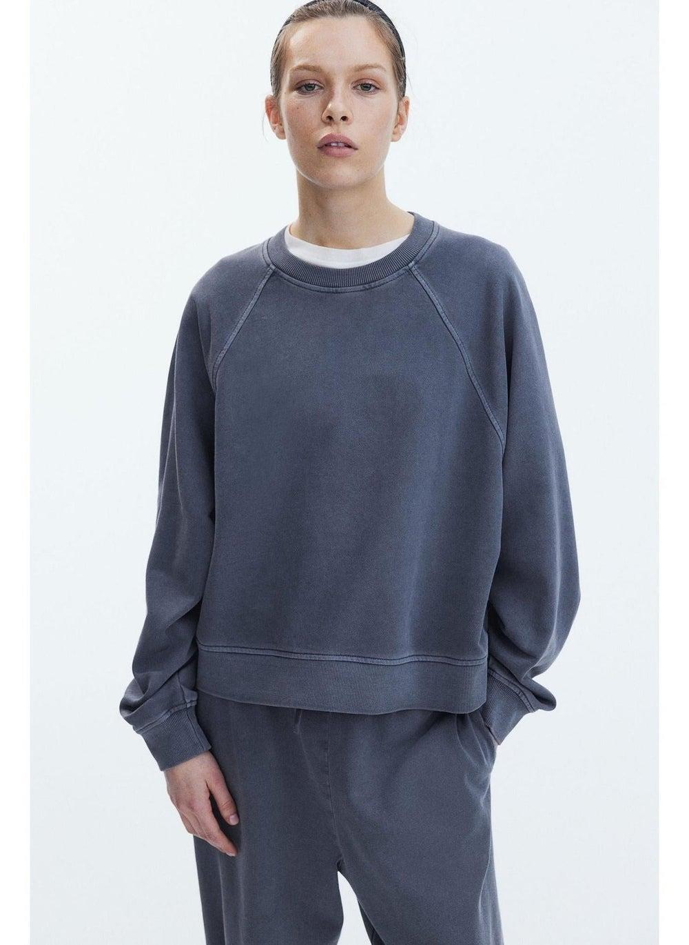 Washed Cotton Oversized Sweatshirt - Image 1