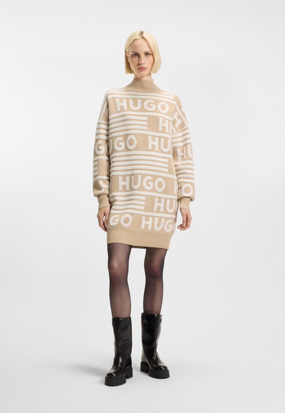 HUGO Logo Oversized Sweater Dress - Image 1
