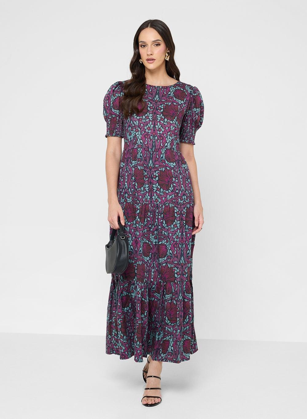 William Morris Cotton Bow-Back Maxi Dress - Image 1