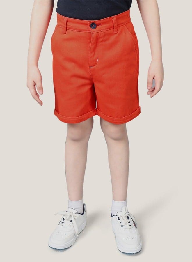 One Friday Boys Red Cotton Casual Shorts - Image 1