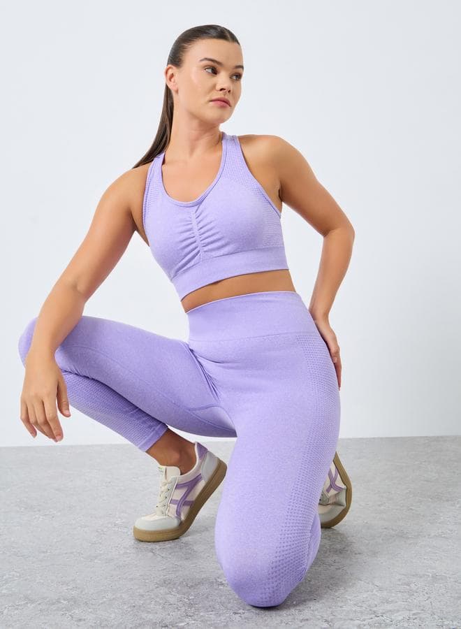 Seamless Scrunch Front Sports Bra & Leggings Set - Image 1