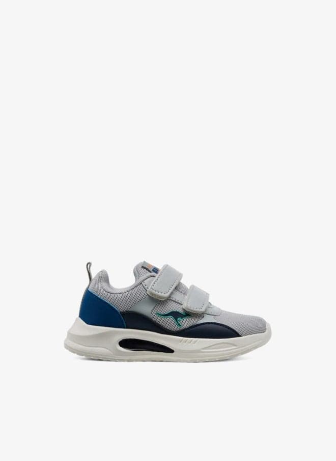 Boys' Panelled Sports Shoes with Hook and Loop Closure - Image 1