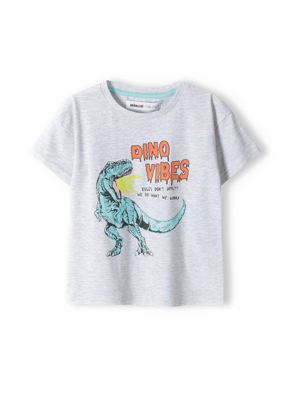 Boys Graphic T-Shirt Contrast Neck Tape Grey - Image 1