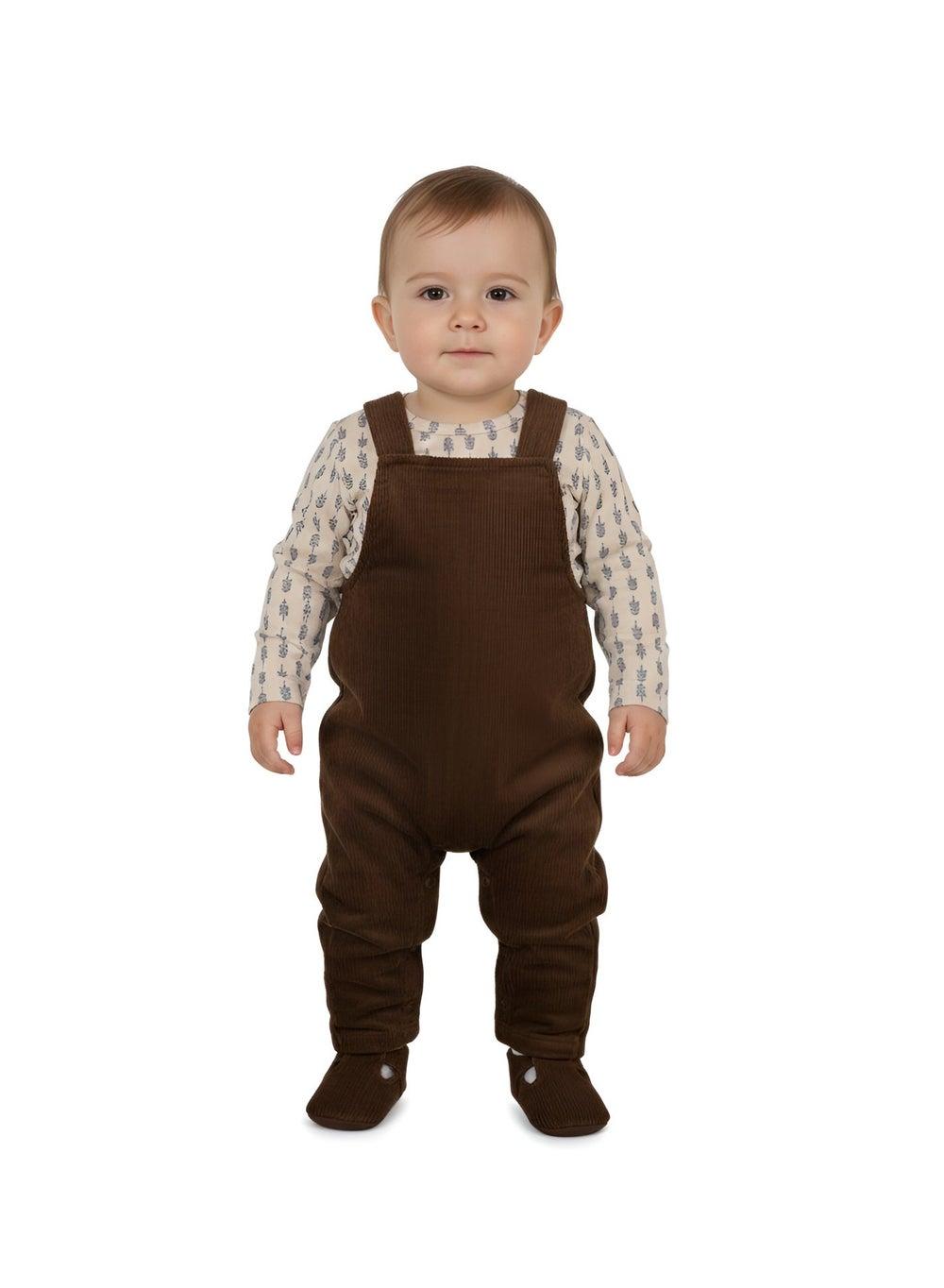 Bambimici Jumper Set Bodysuit Pattern Print - Dark Brown - Image 1