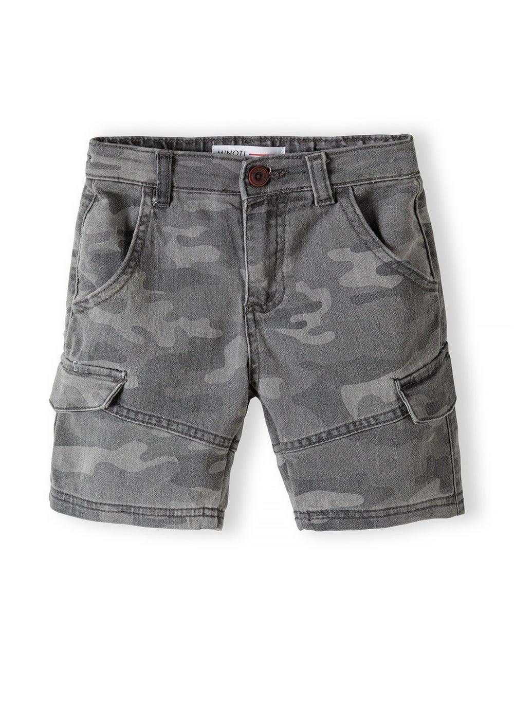 Boys Combat Cargo Shorts Grey with Leg Pockets - Image 1