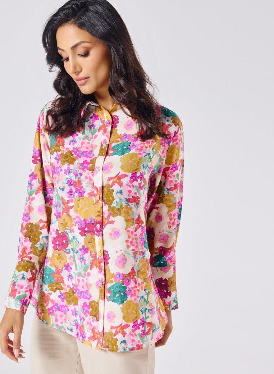 Oversized Printed Shirt for Effortless Chic Style - Image 1