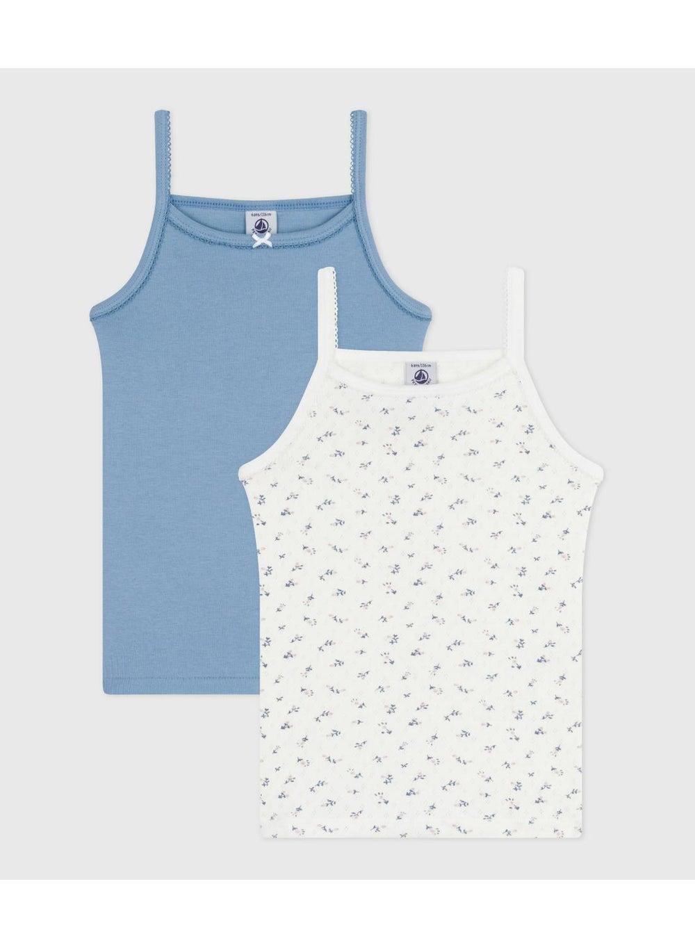 Girls’ Cotton Strappy Vest Duo Pack - Image 1