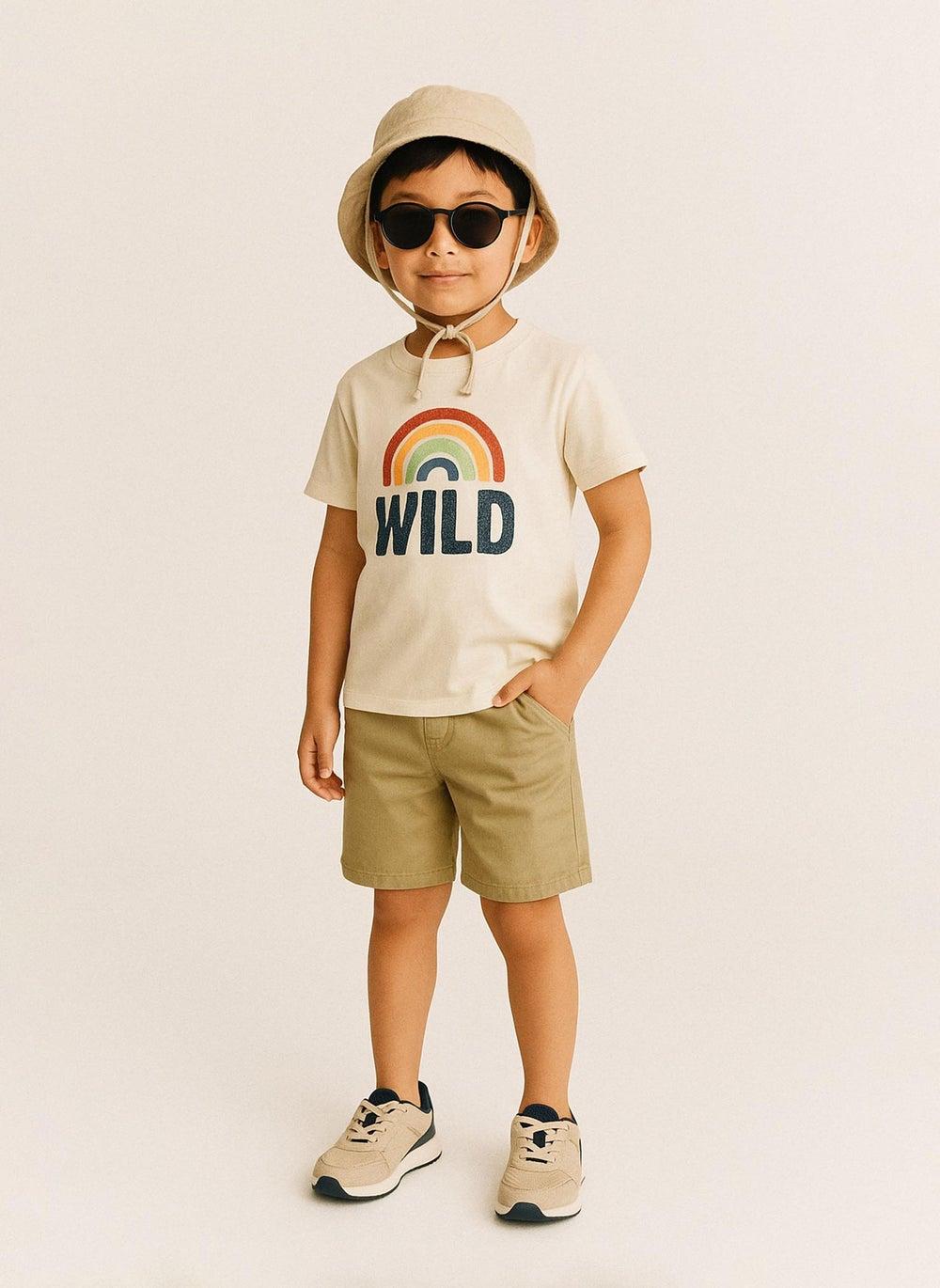 Boys Beige Chino Shorts Adjustable Waistband - Image 1