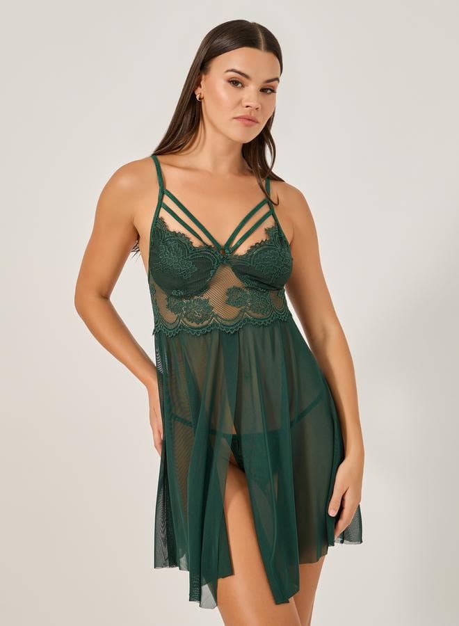 Styli Lace Babydoll Lingerie Set - Image 1