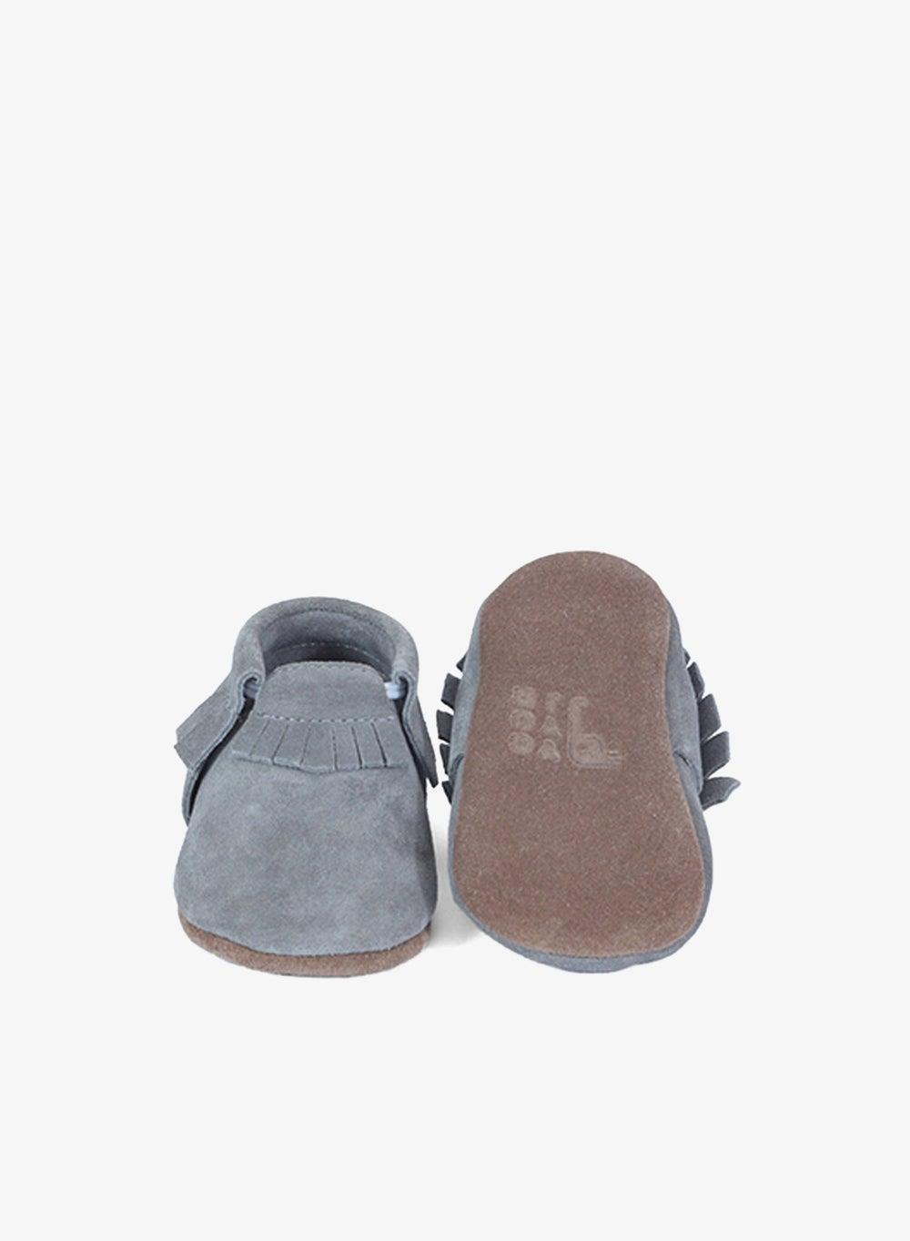 Grey Genuine Suede Leather Moccasins - Image 1