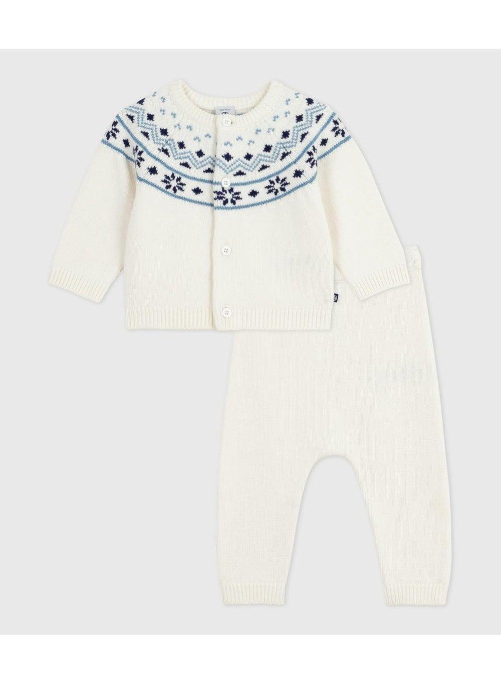 Baby 2-Piece Wool Knit Jacquard Cardigan Set - Image 1