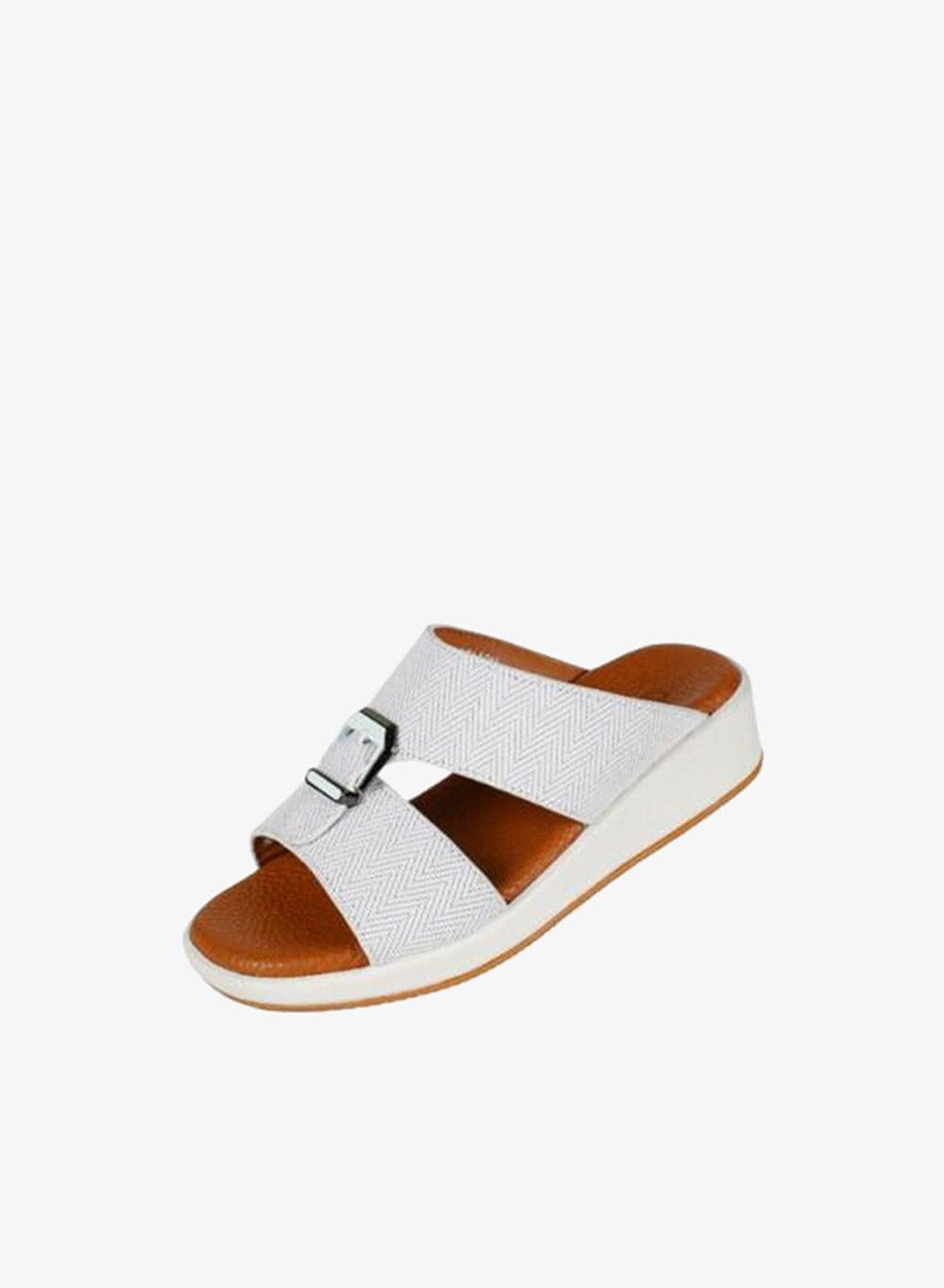 008-3677 Barjeel Uno Boys Arabic Sandals MSA124 White - Image 1