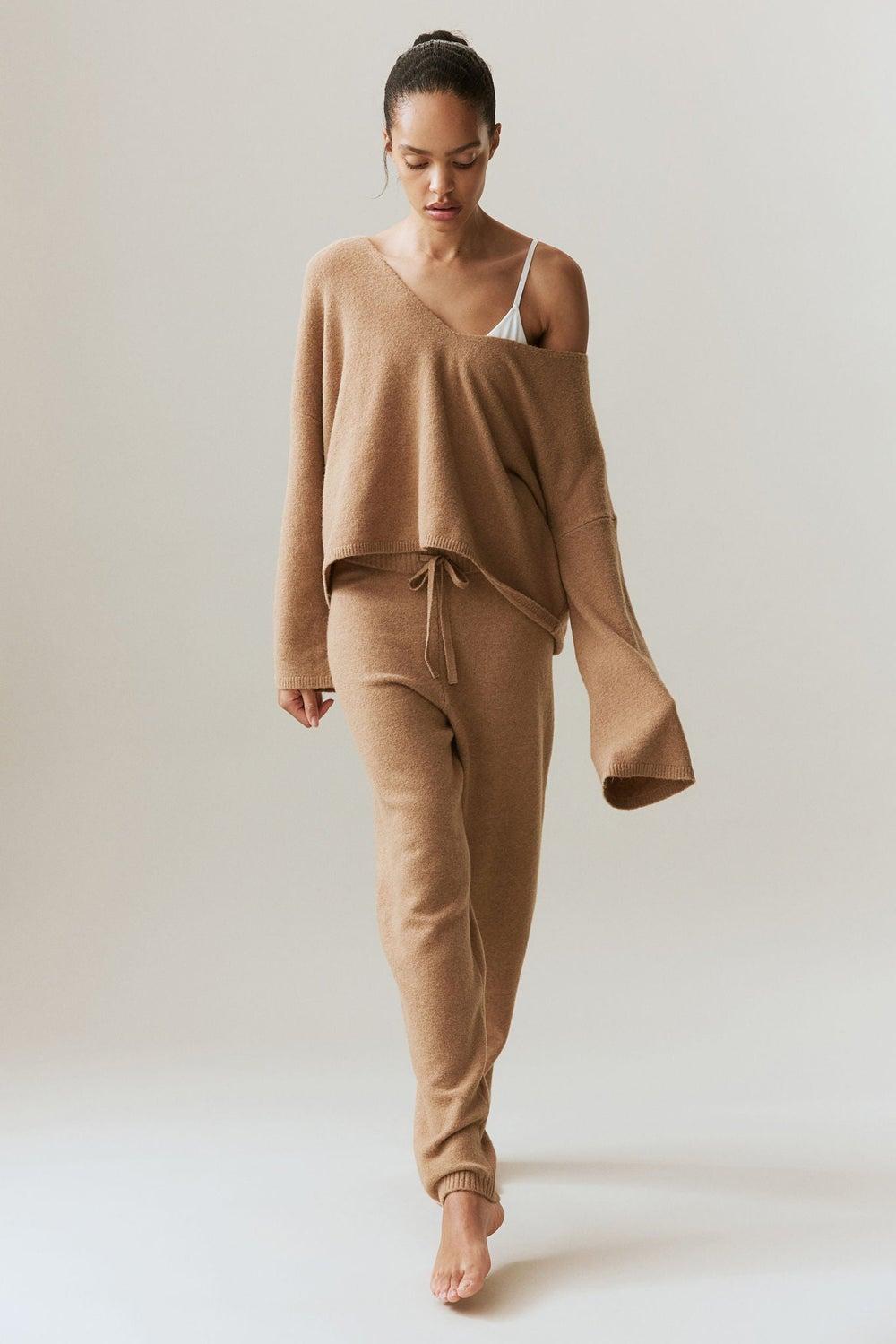 Fine-Knit Wool Blend Joggers - Image 1