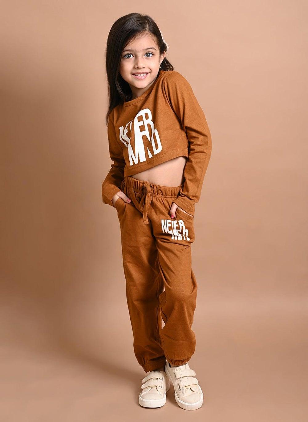 Never Mind Printed Crop Top & Jogger Set - Image 1