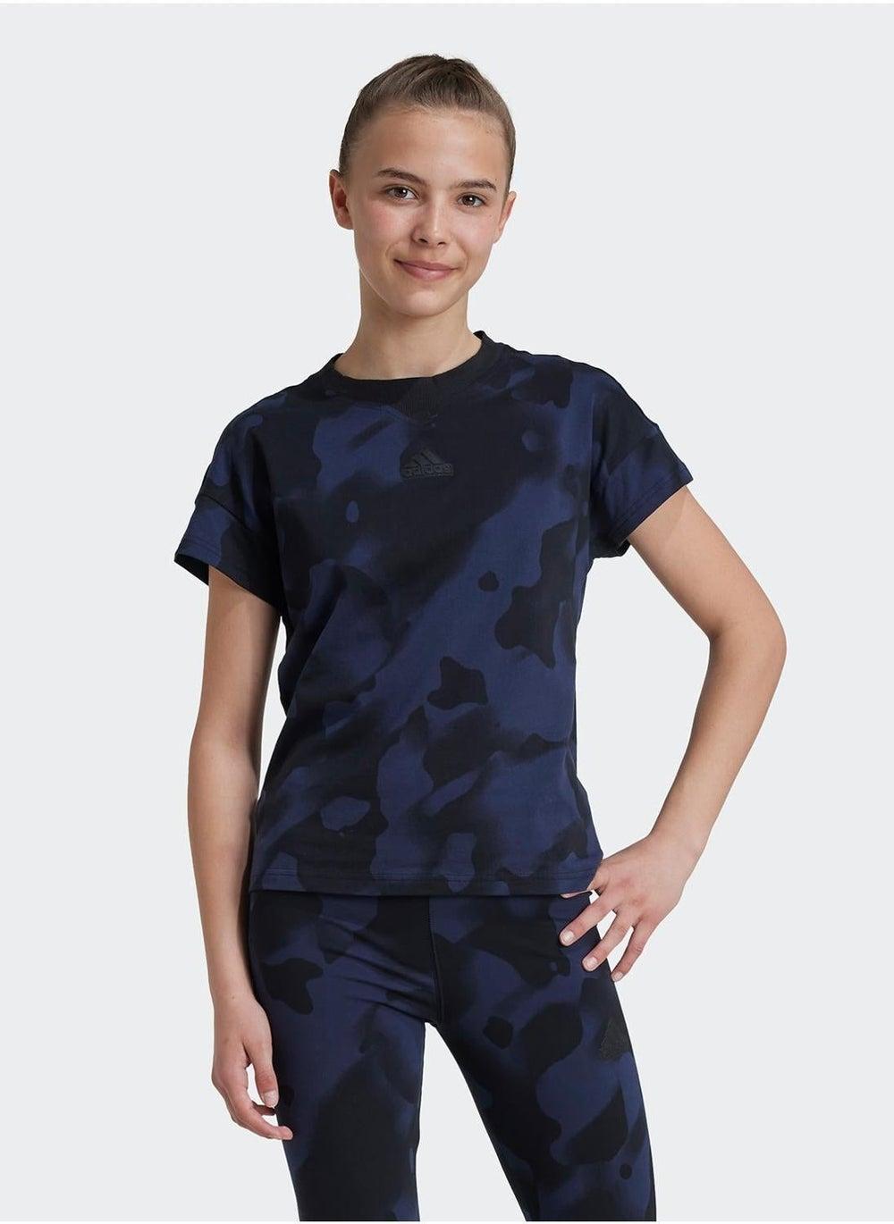Jg Fi Aop T Black Training T-Shirt 7-8Y - Image 1