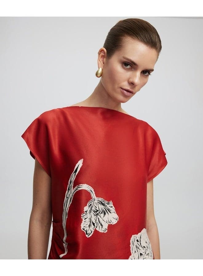 Relaxed Fit Floral Print Blouse with Color Gradient - Image 1