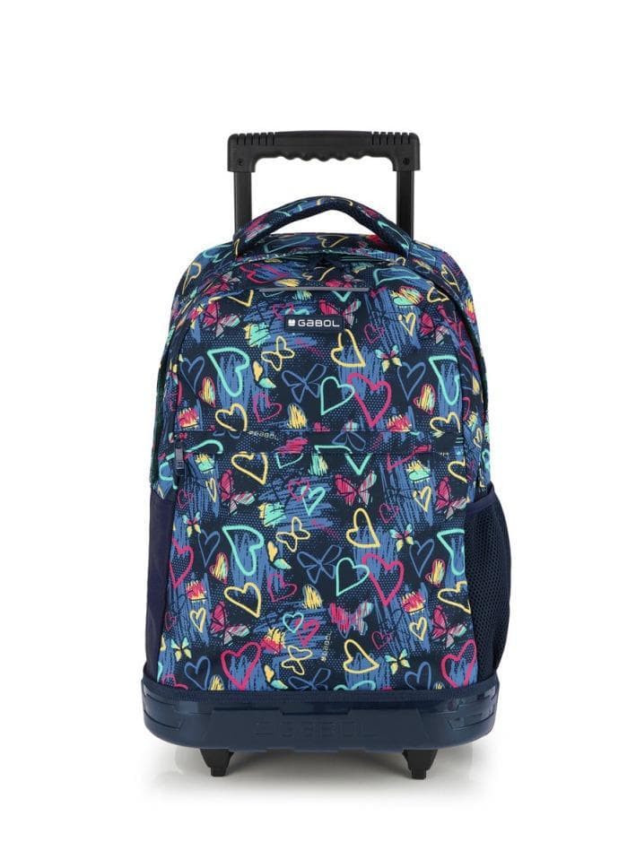 Gabol Tizaz Trolley Backpack Multi-Colored Hearts & Butterflies - Image 1