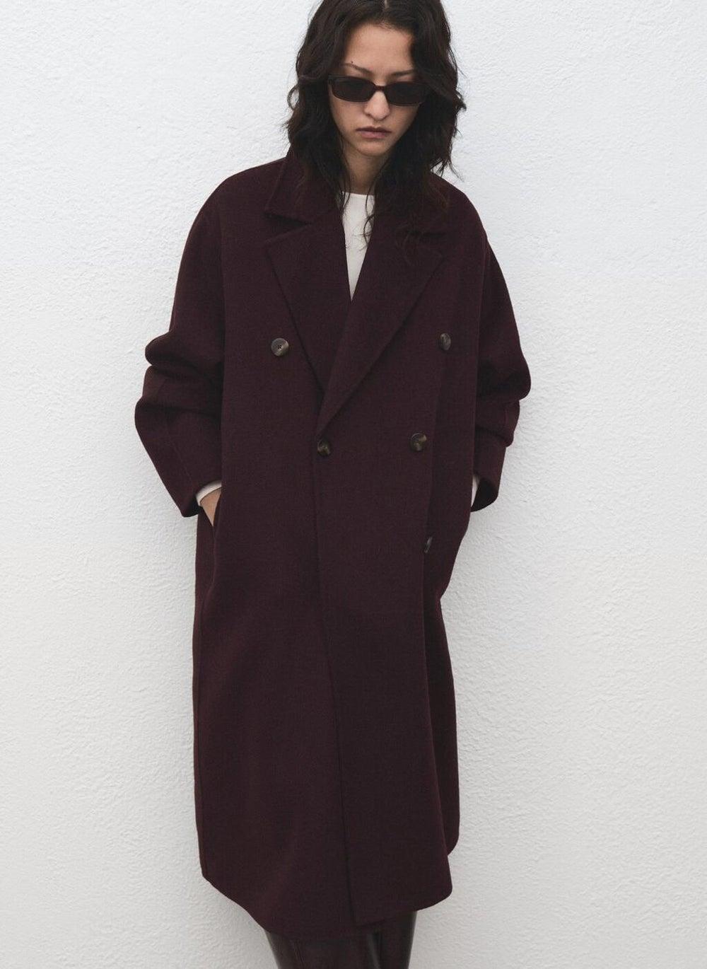 Handmade Oversized Wool Blend Long Coat - Image 1