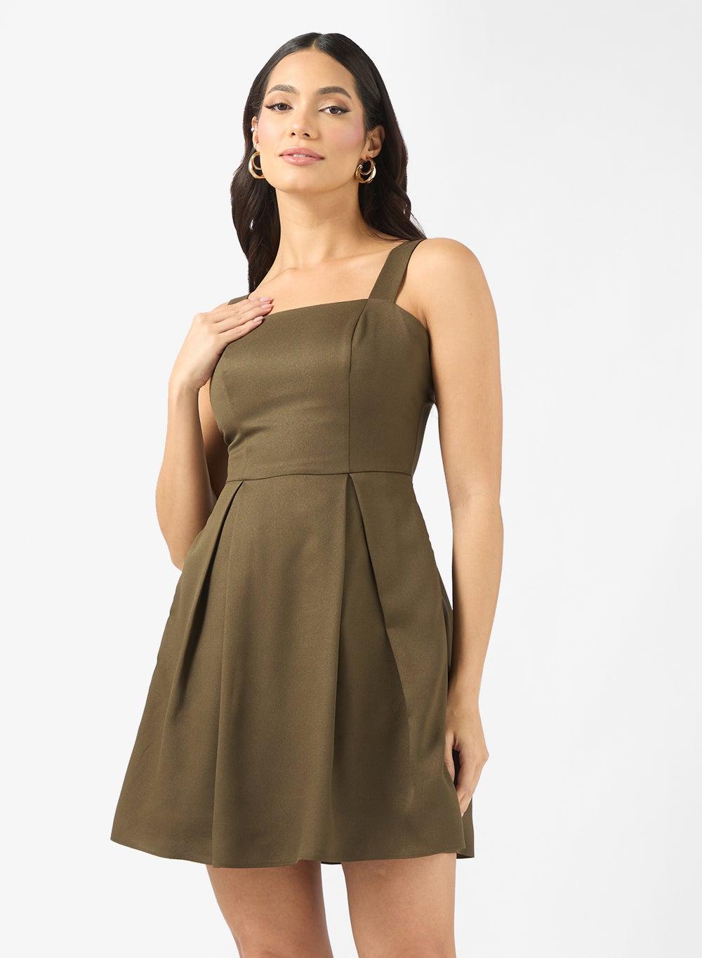 Square-Neck Fit & Flare Mini Dress Rene - Image 1