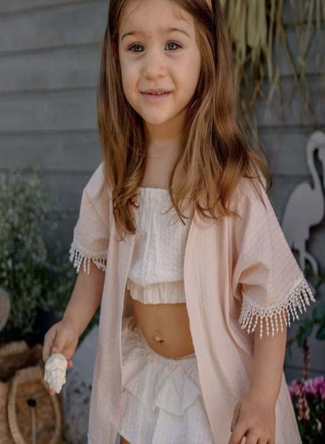 Cassidy Top+Bloomers - Ecru Elegant Girls Set - Image 1