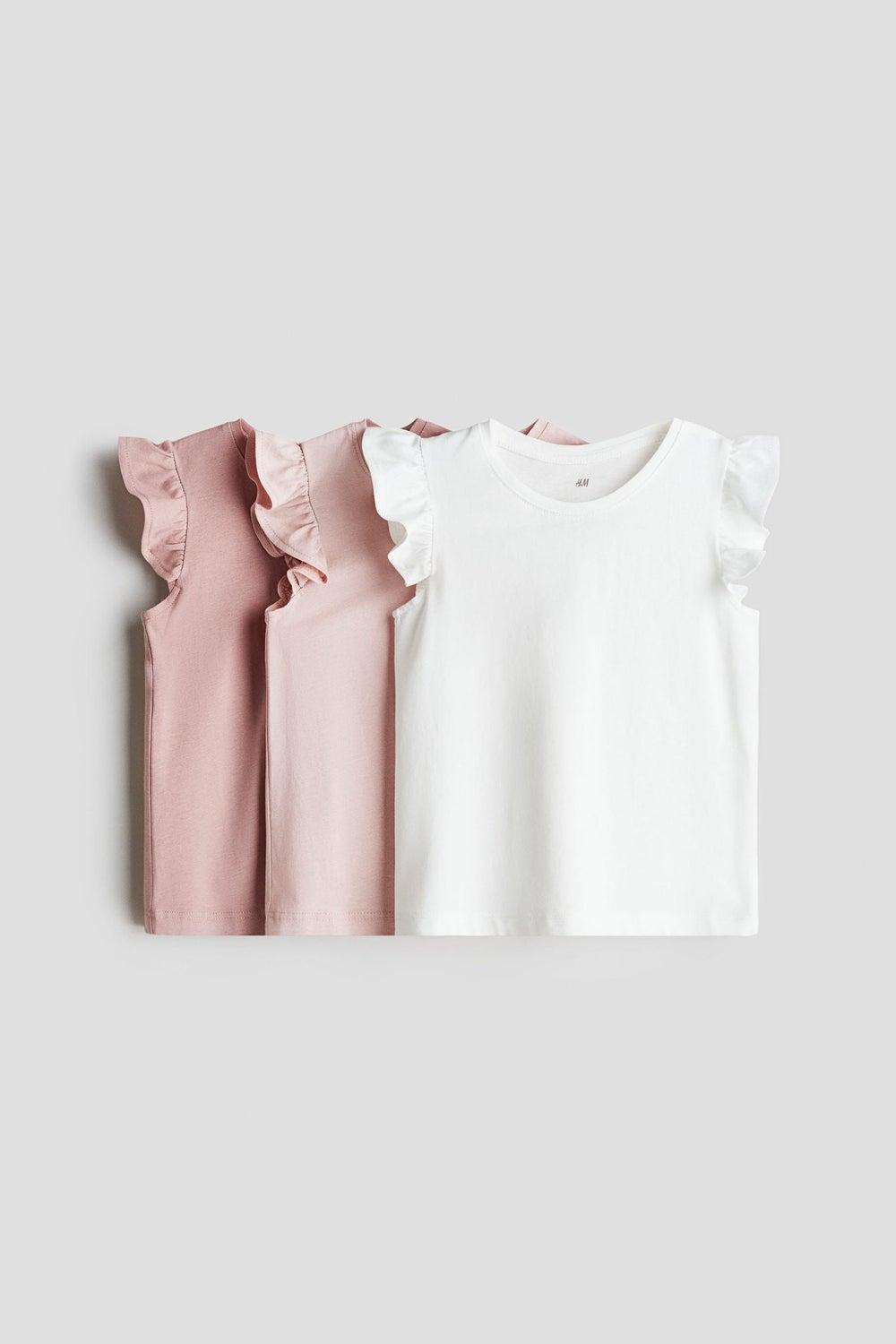 3-Pack Flutter-Sleeve Cotton Jersey Tops - Image 1