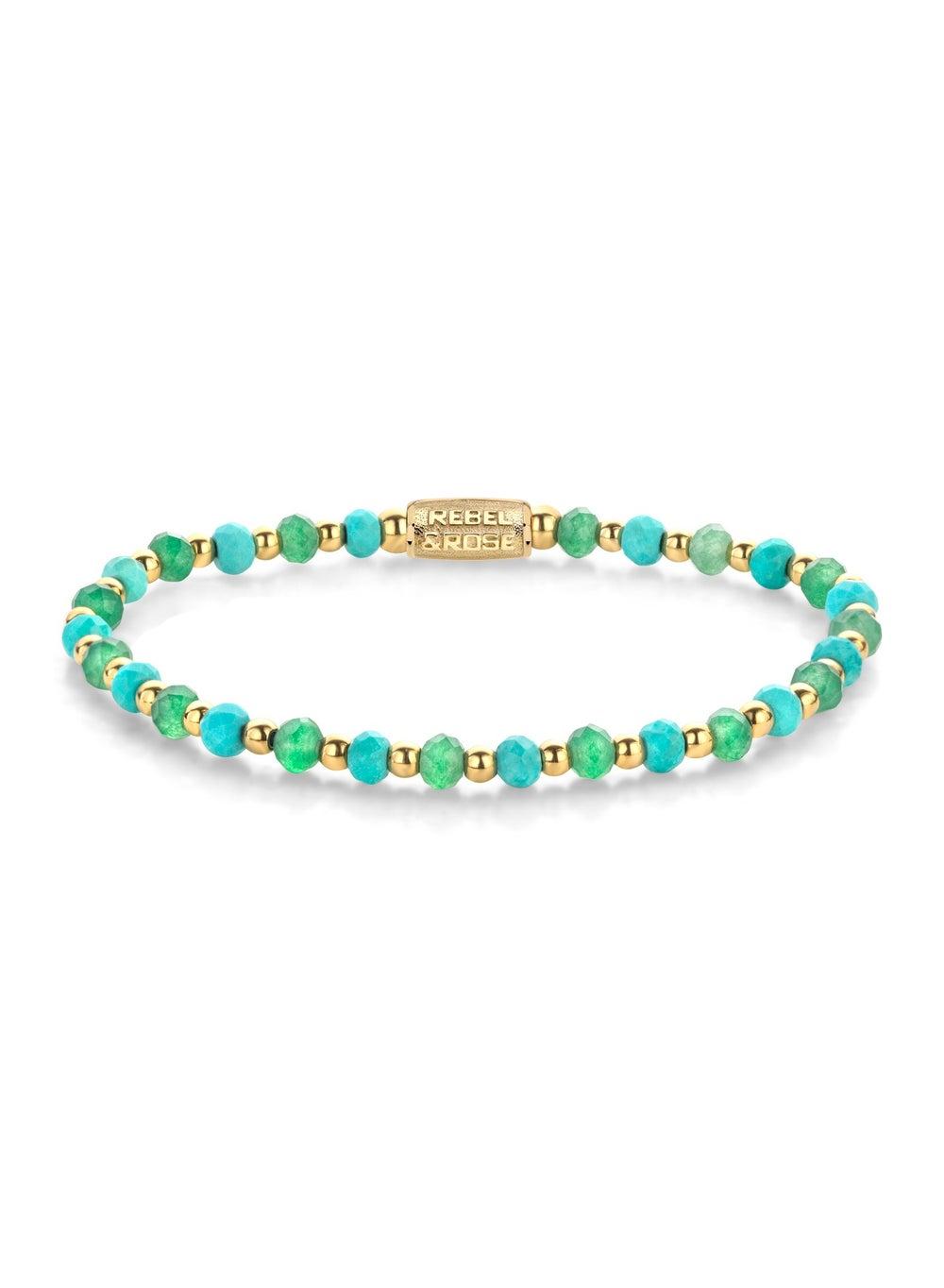 Blue Green Adventure Gold Ion-Plated Bracelet RR-40143-G-S - Image 1