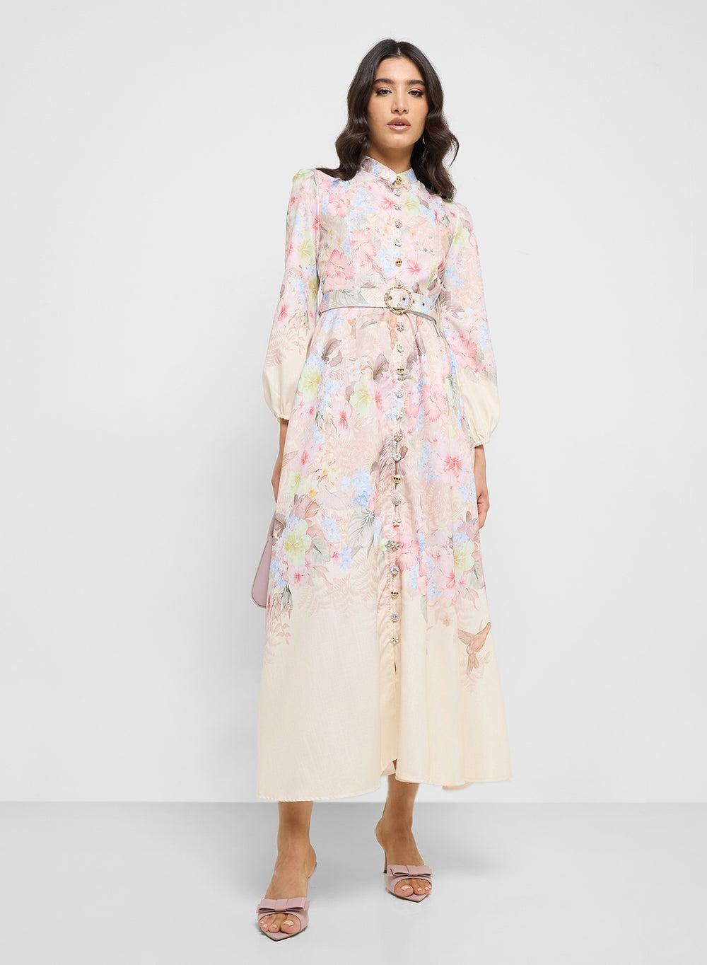Elegant Floral Print Maxi Dress for Women - Image 1