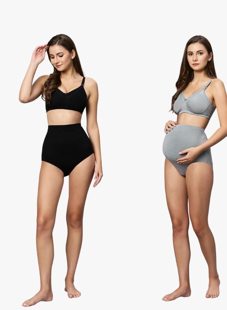 Bamboo Cotton Nursing Bra & Maternity Panty Set - Image 1