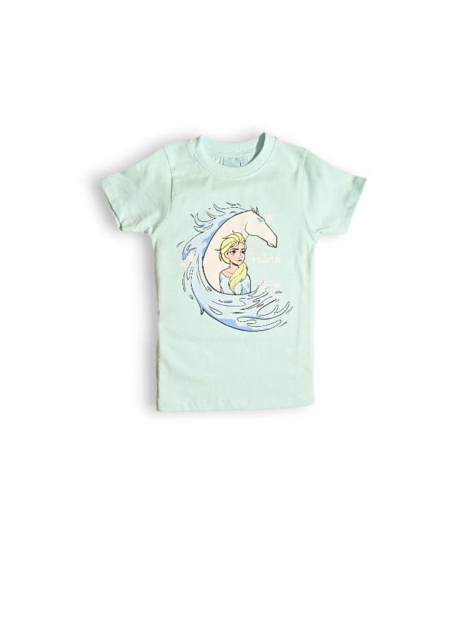 Frozen Girls Cotton Graphic Short Sleeve T-Shirt - Image 1