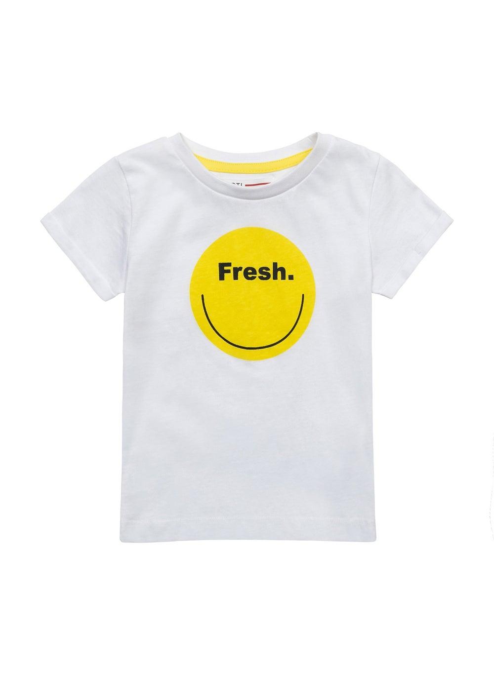 Boys White Printed Roll Sleeve T-Shirt - Image 1