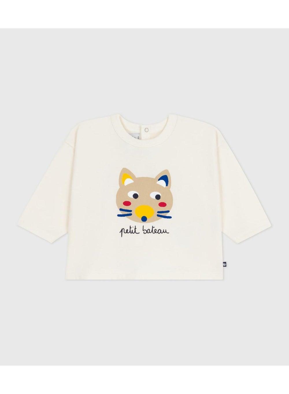 Baby Boys Long-Sleeve Cat Jersey T-Shirt - Image 1