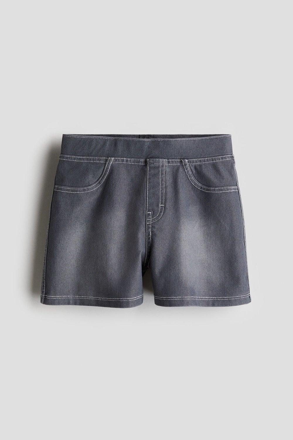 Girls’ Denim-Look Jersey Shorts with Elastic Waist - Image 1