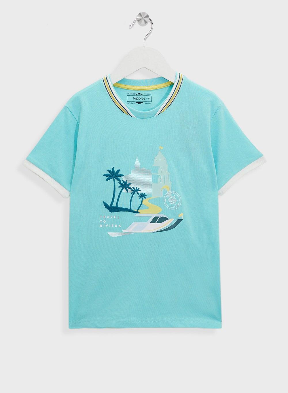 Boys Graphic Cotton Half Sleeve T-Shirt - Image 1