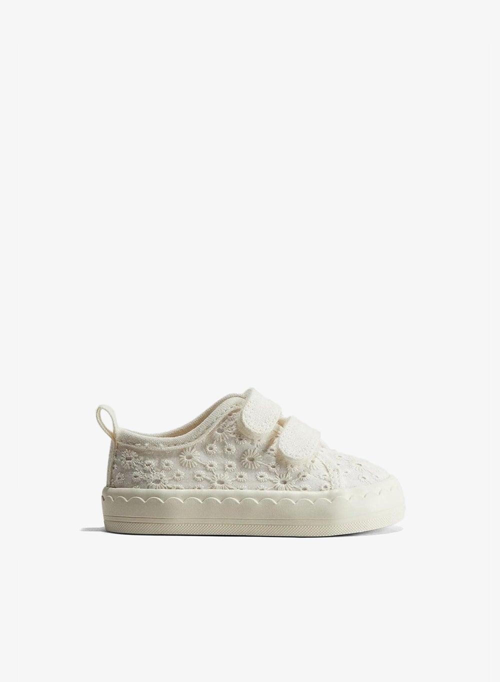Cotton Trainers with Hook & Loop Fastening - Image 1
